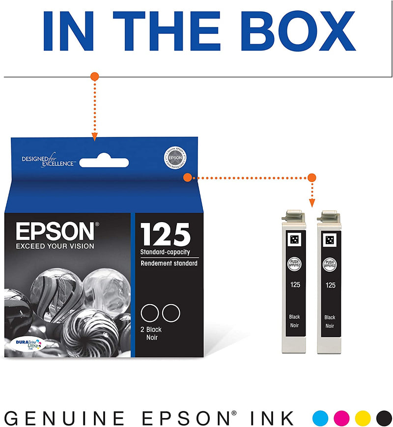 Epson® – Cartouches d'encre noire 125, paq.2 (T125120D2) - S.O.S Cartouches inc.