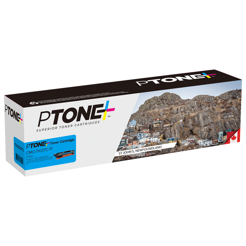 Ptone® – Cartouche toner TN-227 cyan rendement élevé (TN227C) – Qualité Supérieur. - S.O.S Cartouches inc.