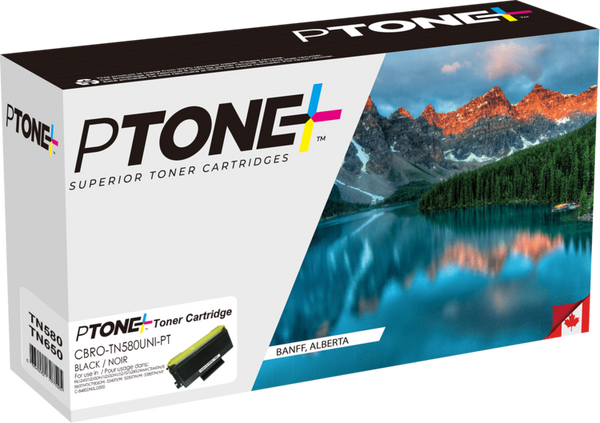 Ptone® – Cartouche toner TN-580 noire rendement élevé (TN580BK) – Qualité Supérieur. - S.O.S Cartouches inc.