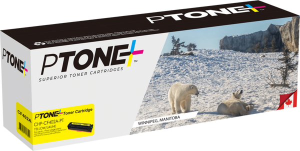 Ptone® – Cartouche toner 201X jaune rendement élevé (CF402X) – Qualité Supérieur. - S.O.S Cartouches inc.