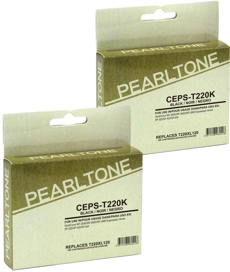 Pearltone® – Cartouche d'encre 220XL noire rendement élevé paq.2 (T220XL120D2) – Modèle économique. - S.O.S Cartouches inc.