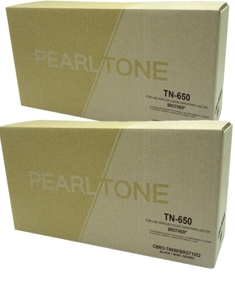 Pearltone® – Cartouche toner TN-650 noire rendement élevé paq.2 (TN650BK2) – Modèle économique. - S.O.S Cartouches inc.
